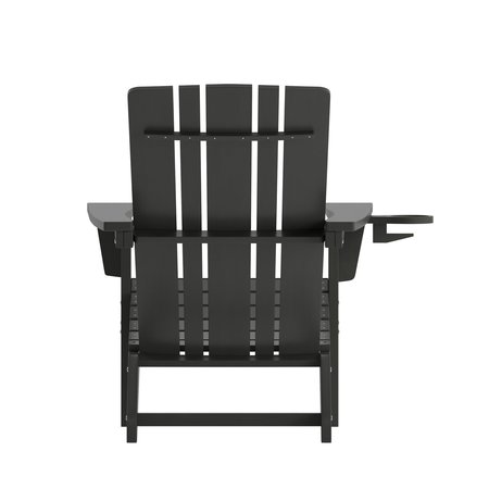 Flash Furniture Black Adirondack Patio Chair with Cupholder LE-HMP-1045-10-BK-GG